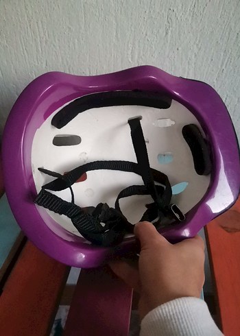 Parlak Baskılı Mor Motosiklet Kaskı - Görsel 6