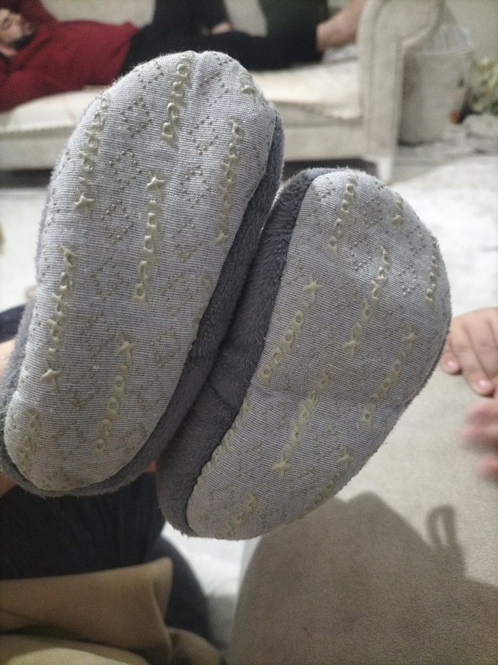 Unitex Gri Nakışlı Sıcak Ev Terliği - Görsel 3