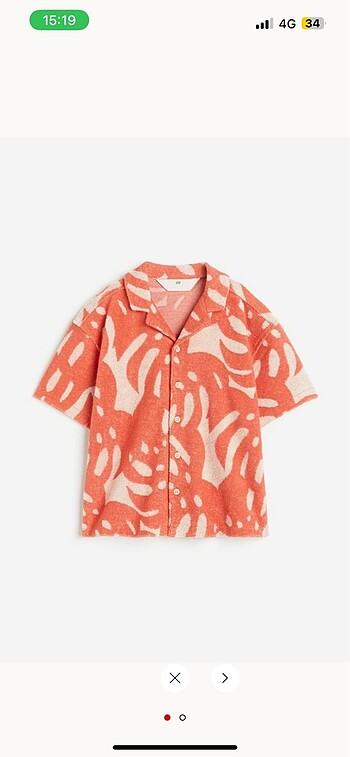 H&M havlu kumaş üst 6-8 yaş beden