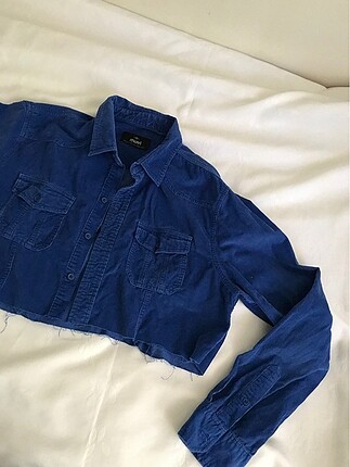 Mavi marka crop kadife ceket