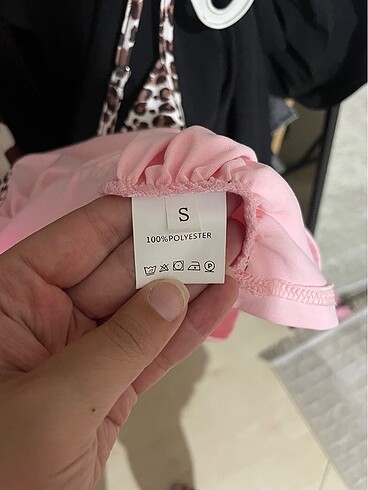 s Beden pembe Renk Leopar crop top