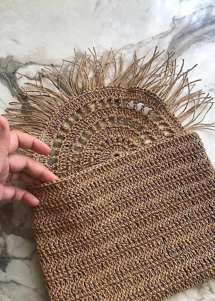 Hasır clutch çanta - Görsel 3
