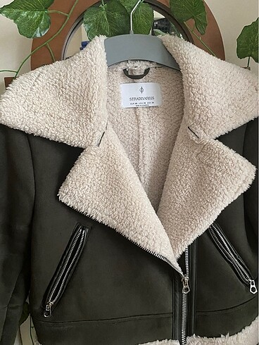 xs Beden stradivarus biker ceket haki yesil
