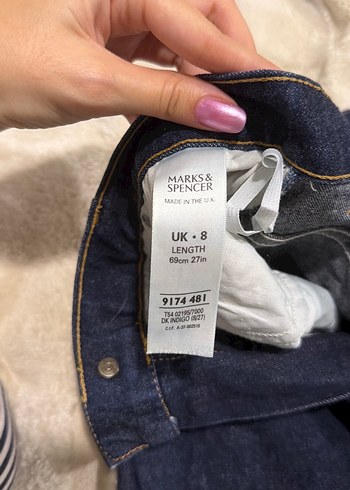Marks & Spencer Koyu Mavi Midi Etek
