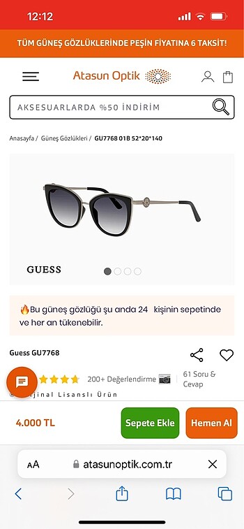 guess orijinal gözlük kadın