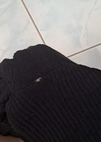 s Beden siyah Renk Kadın Siyah Boğazlı İnce Triko Kazak