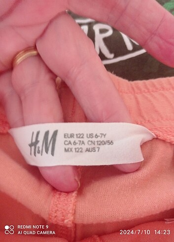 7 Yaş Beden H&M çocuk tişört ve şort