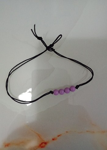 Mor Boncuklu Minimalist Kadın Bileklik