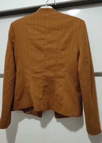 42 Beden kahverengi Renk Düğmeli Kahverengi Kadın Süet Blazer Ceket