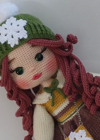 Renkli Kahverengi Saçlı Amigurumi Bebek Seti - Görsel 2