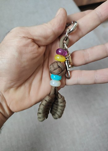 Renkli Püsküllü Bohem Paracord Anahtarlık - Görsel 2