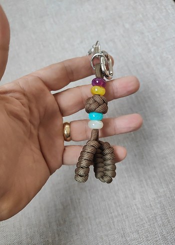 Renkli Püsküllü Bohem Paracord Anahtarlık - Görsel 6
