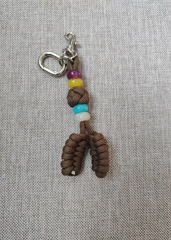 Renkli Püsküllü Bohem Paracord Anahtarlık - Görsel 8