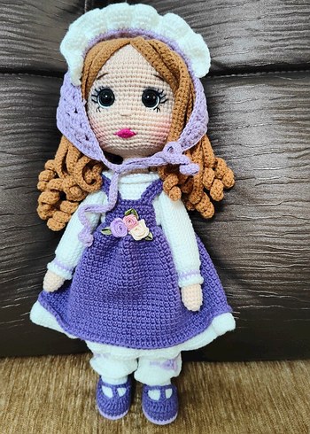 Mor Örgü Amigurumi Bebek - Görsel 8