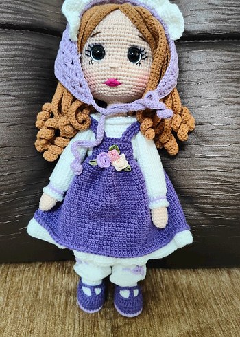 Mor Örgü Amigurumi Bebek - Görsel 7