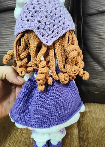 Mor Örgü Amigurumi Bebek - Görsel 4