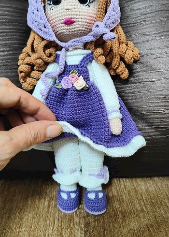 Mor Örgü Amigurumi Bebek - Görsel 5