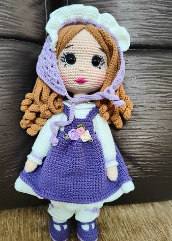 Mor Örgü Amigurumi Bebek - Görsel 6