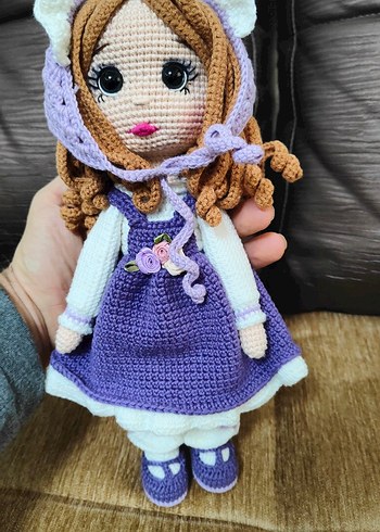 Mor Örgü Amigurumi Bebek - Görsel 2