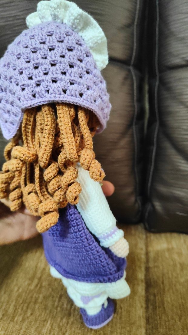 Mor Örgü Amigurumi Bebek - Görsel 3