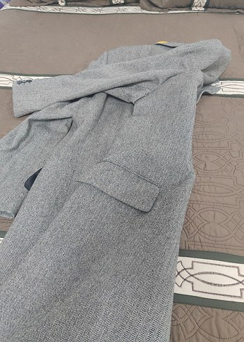 Gri Erkek Uzun Yün Kaban - Görsel 3