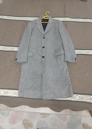 Gri Erkek Uzun Yün Kaban - Görsel 2