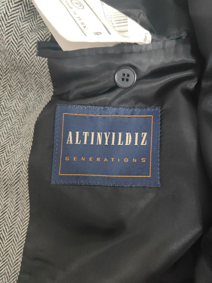 Gri Erkek Uzun Yün Kaban - Görsel 5