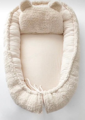 Beyaz Peluş Bebek Uyku Yatağı - Görsel 3