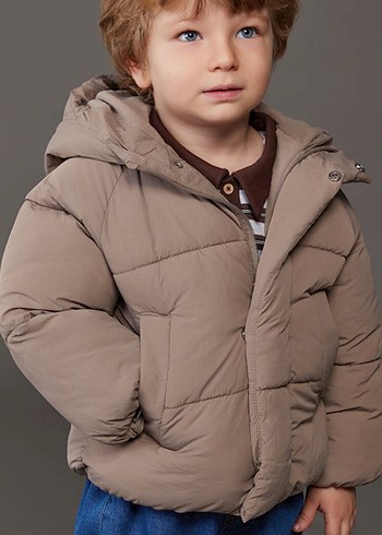 Kahverengi Erkek Çocuk Şişme Mont - Görsel 2