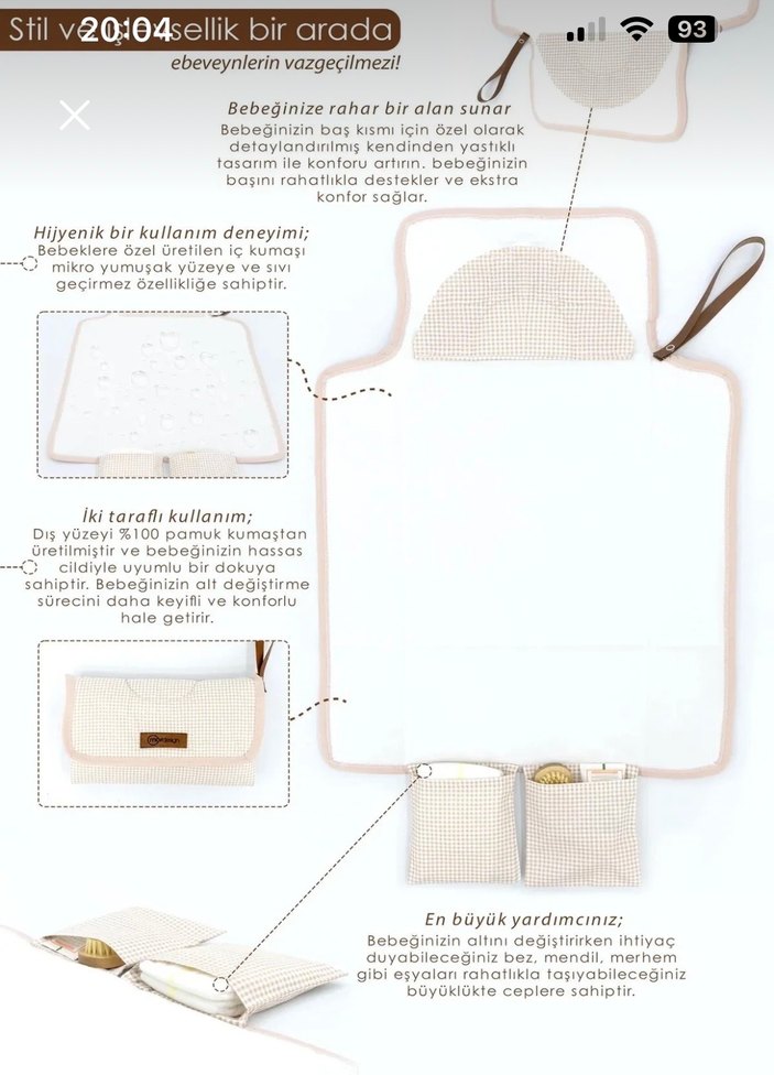 Clutch Bebek Alt Değiştirme Minderi Pamuk - Görsel 4