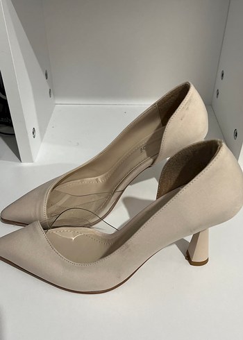 Bej Minimalist Stiletto Topuklu Kadın Ayakkabı - Görsel 2