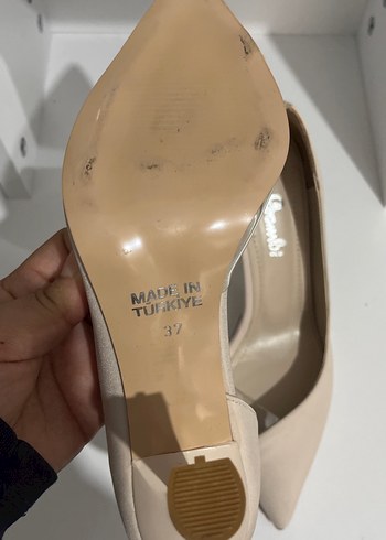 Bej Minimalist Stiletto Topuklu Kadın Ayakkabı - Görsel 5