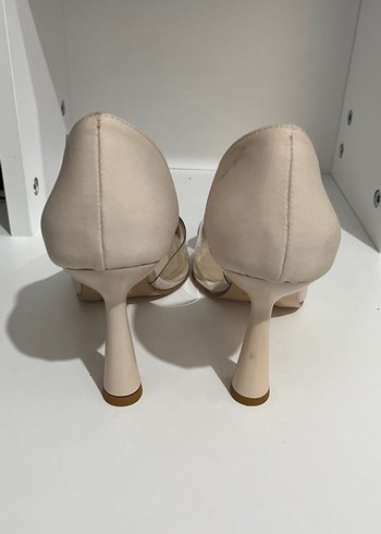 Bej Minimalist Stiletto Topuklu Kadın Ayakkabı - Görsel 3