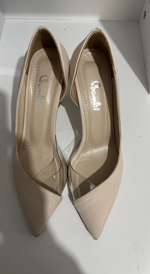 Bej Minimalist Stiletto Topuklu Kadın Ayakkabı - Görsel 4