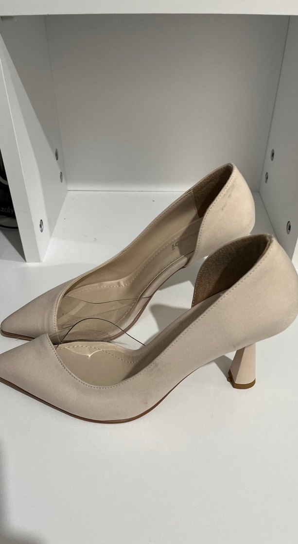 Bej Minimalist Stiletto Topuklu Kadın Ayakkabı - Görsel 2