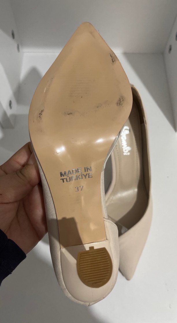 Bej Minimalist Stiletto Topuklu Kadın Ayakkabı - Görsel 5