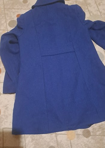 Lacivert düğmeli kız çocuk kaban - Görsel 3