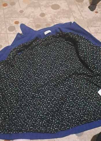 Lacivert düğmeli kız çocuk kaban - Görsel 5