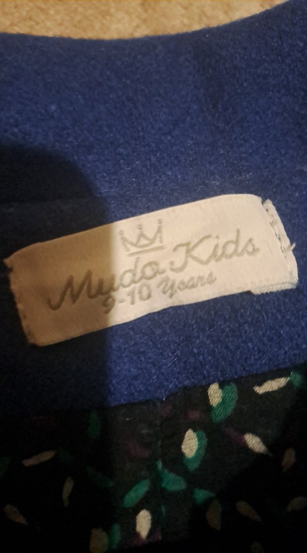 Lacivert düğmeli kız çocuk kaban - Görsel 4