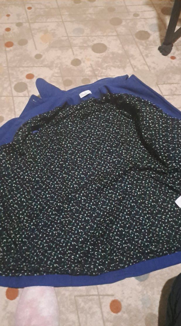 Lacivert düğmeli kız çocuk kaban - Görsel 5