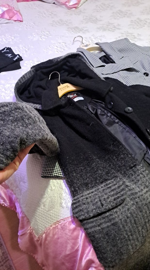 Düğmeli Gri Midi Yün  kız çocuk Kabanı - Görsel 2