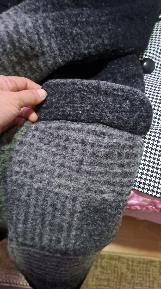 Düğmeli Gri Midi Yün  kız çocuk Kabanı - Görsel 4