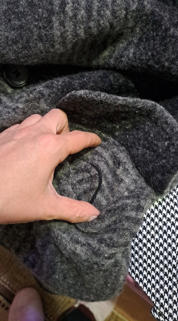 Düğmeli Gri Midi Yün  kız çocuk Kabanı - Görsel 5