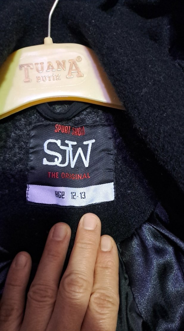 Düğmeli Gri Midi Yün  kız çocuk Kabanı - Görsel 3