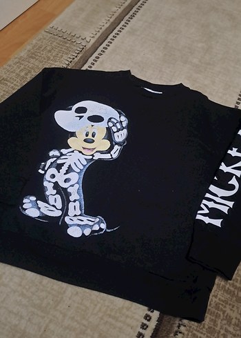 Siyah Baskılı erkek çocuk Sweatshirt