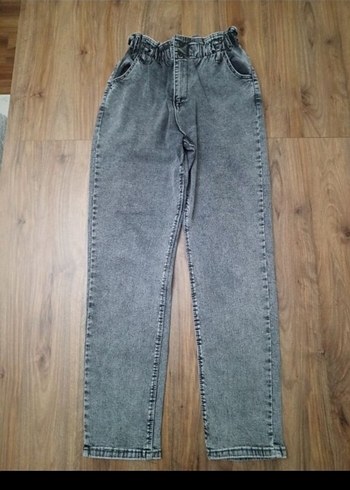 Gri Midi Kadın Denim Pantolon