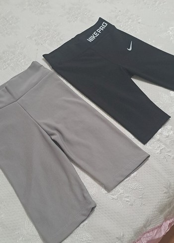 Gri Mini Spor Tayt 2 adet