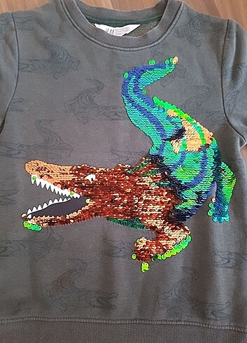 4 Yaş Beden H&M Timsah desenli SWEATSHIRT