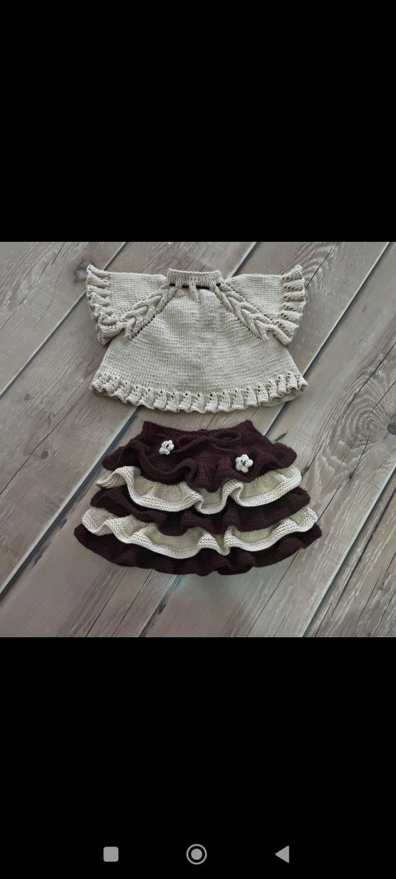 Kız Çocuk Bohem Örgü Bolero ve Etek Takımı - Görsel 2