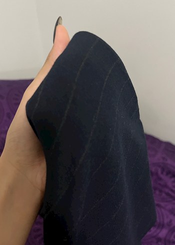 lacivert çizgili şort etek - Görsel 3